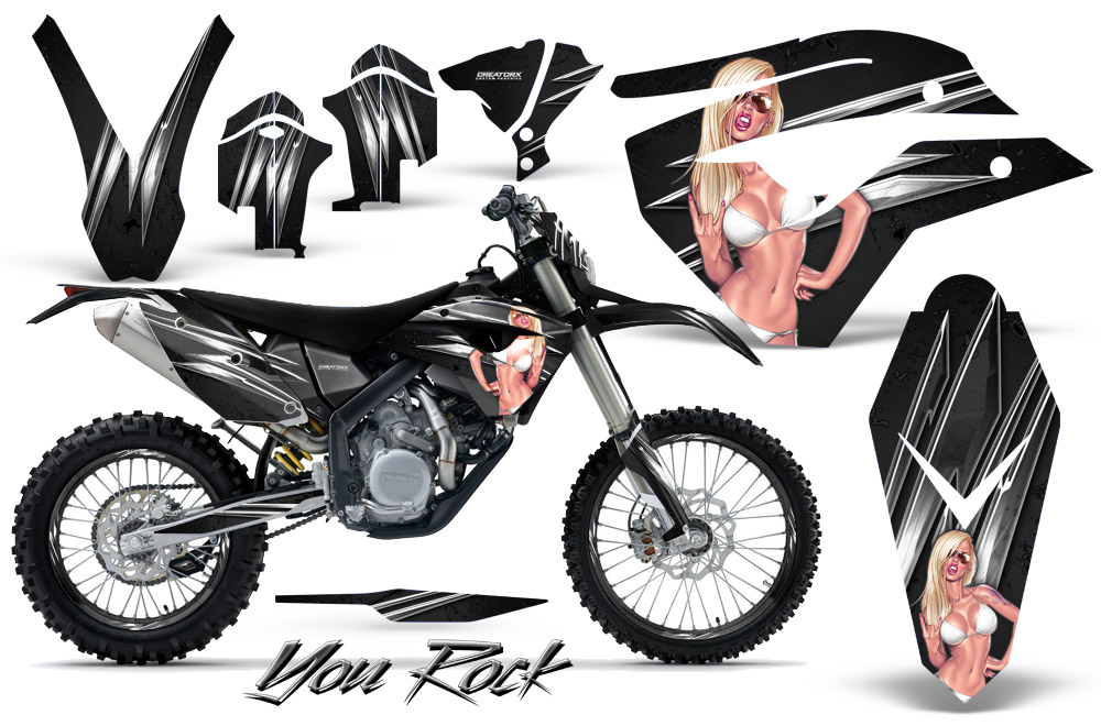 Husaberg FE570 Enduro 2010 Graphics Kit You Rock Black NP Rims